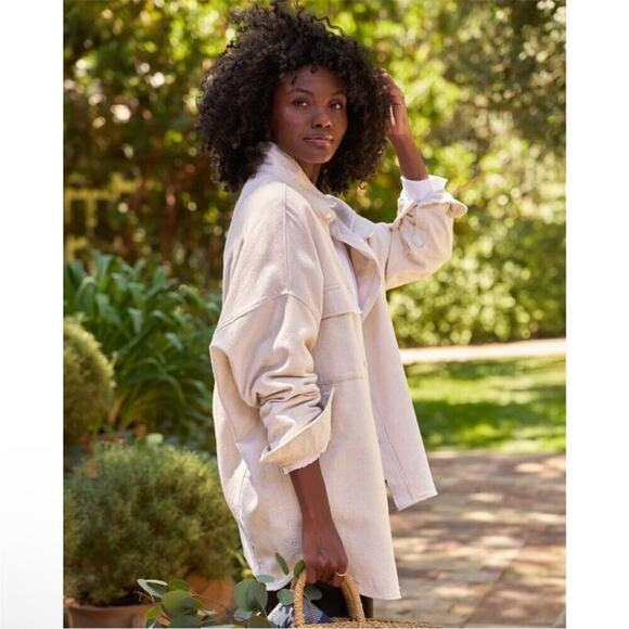 NWT New Frank & Eileen Mcloghlin Utility Shacket in Natural Size M/L - Picture 2 of 10